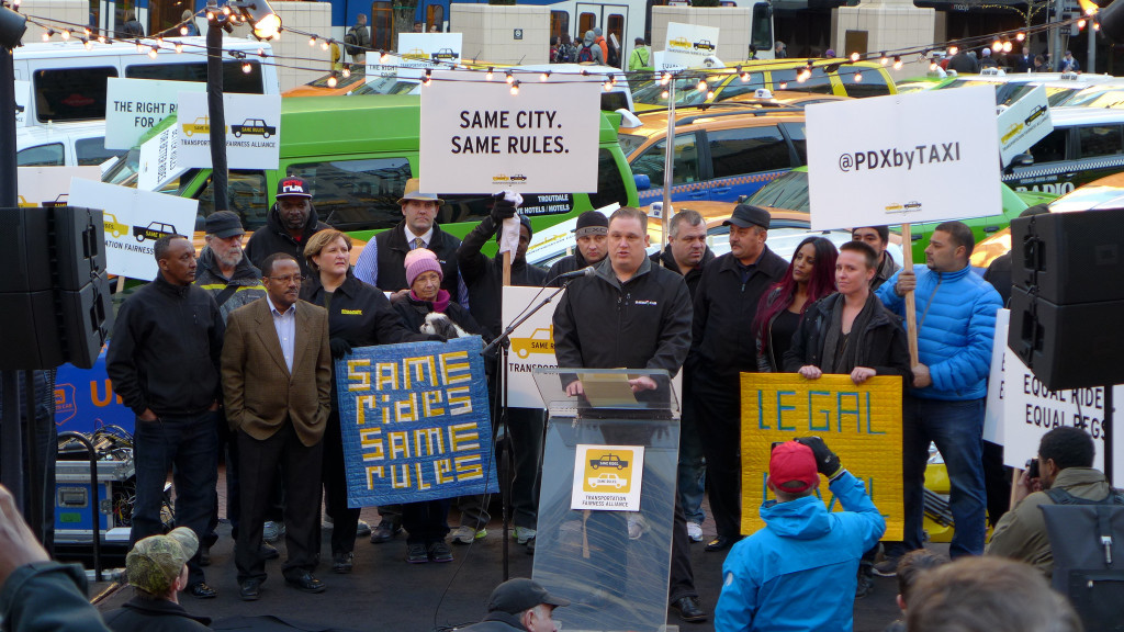 Cabs drivers, anti-Uber protests in Portland