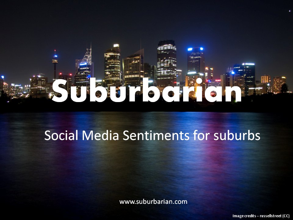 Suburbarian - social media sentiments analysis for suburbs