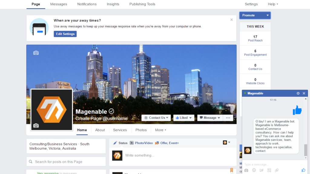 Magenable Facebook Chat bot